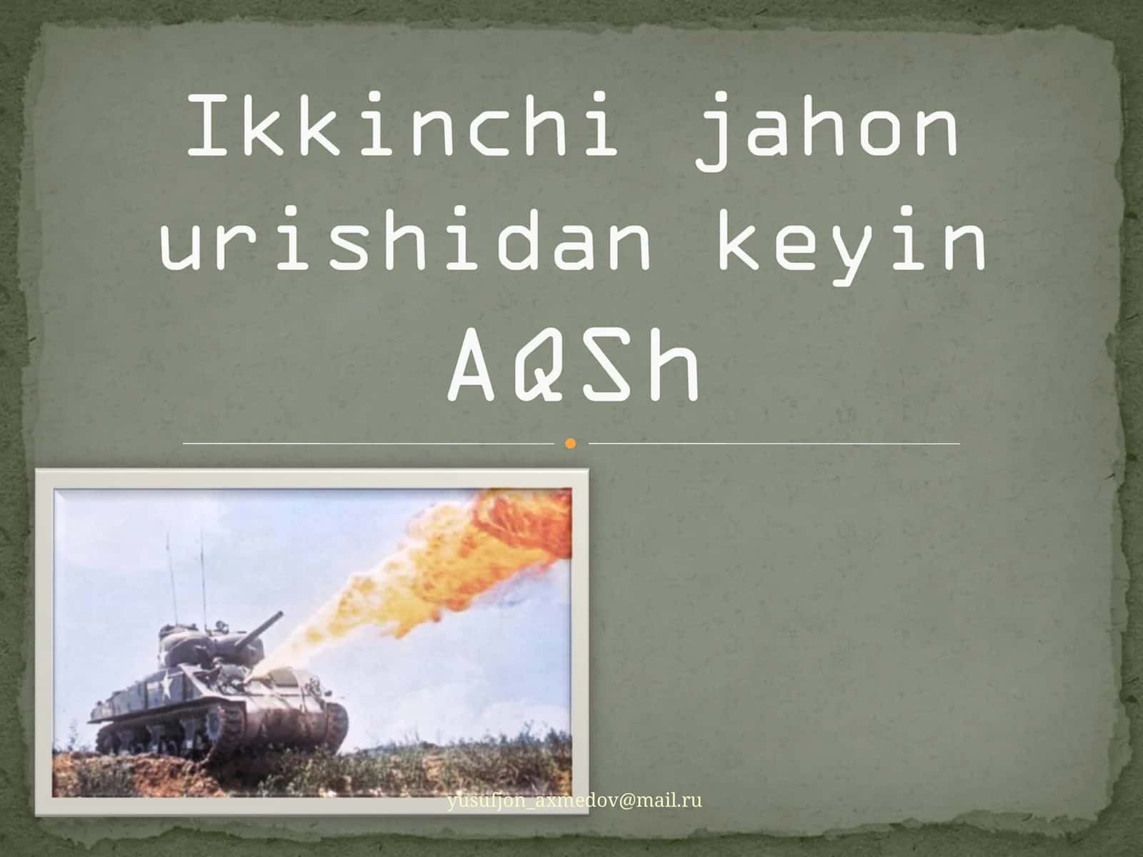 Ikkinchi jahon urishidan keyin AQSh