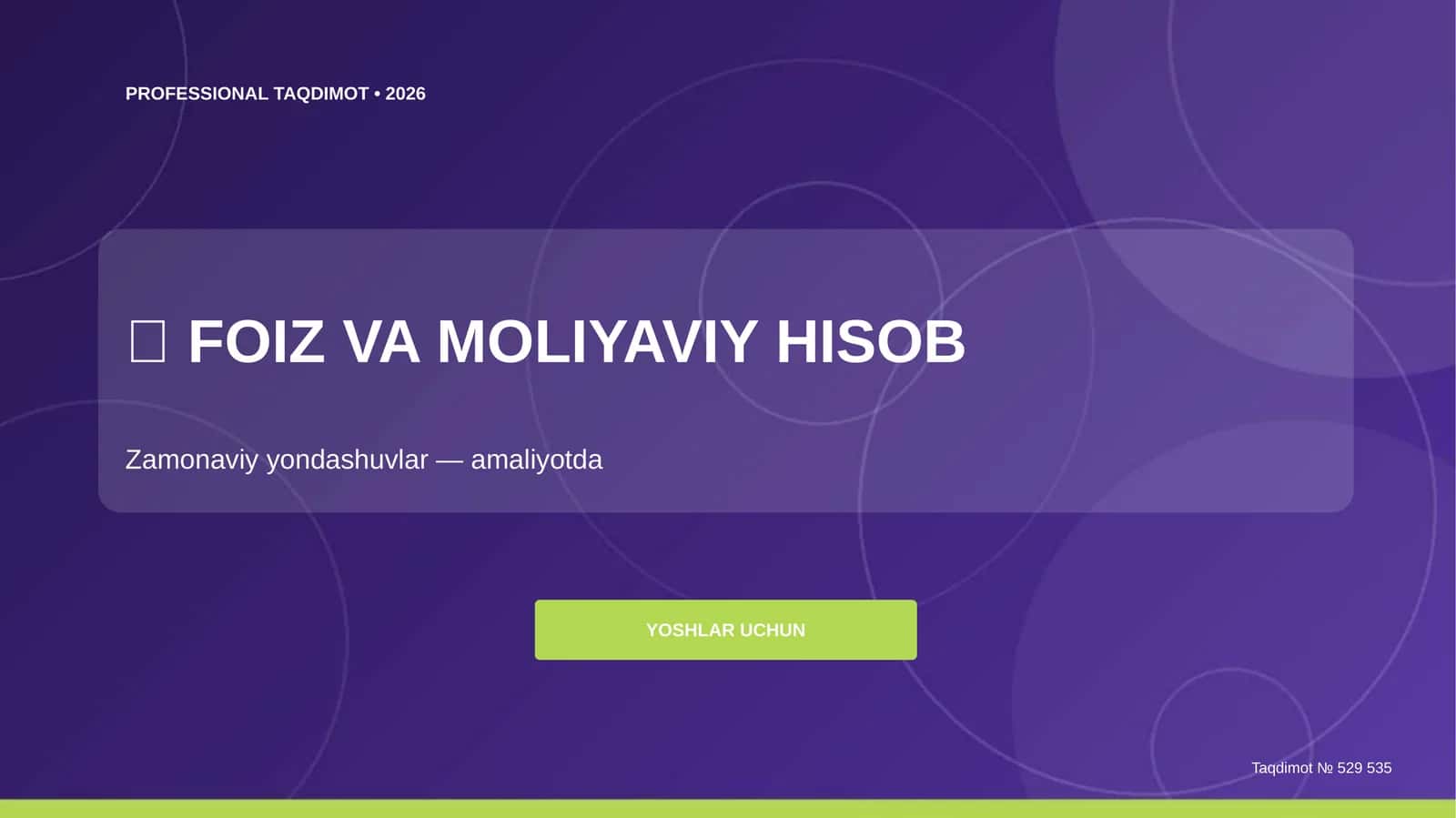 FOIZ VA MOLIYAVIY HISOB