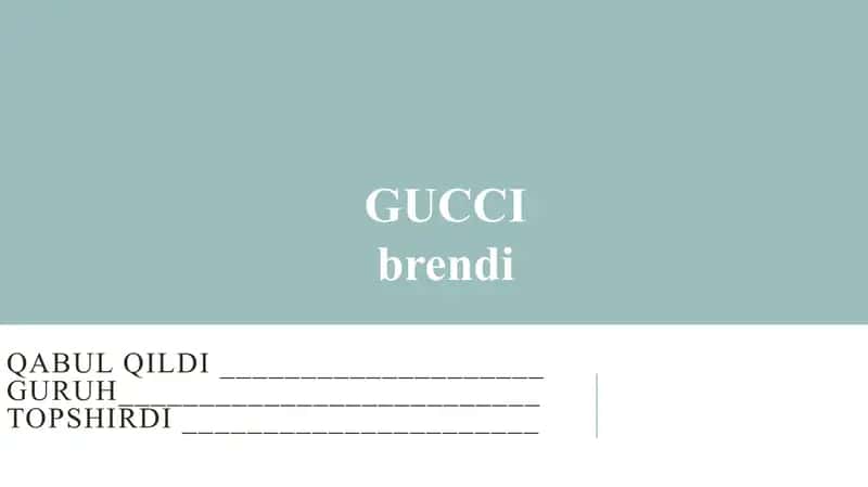 GUCCI brendi