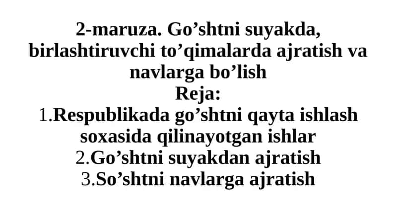 Go’shtni qayta ishlash