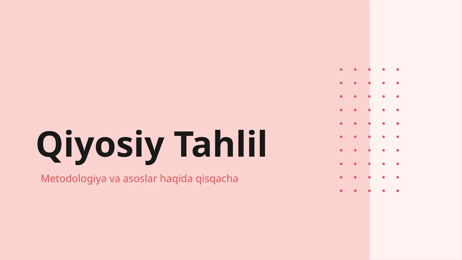 Qiyosiy Tahlil