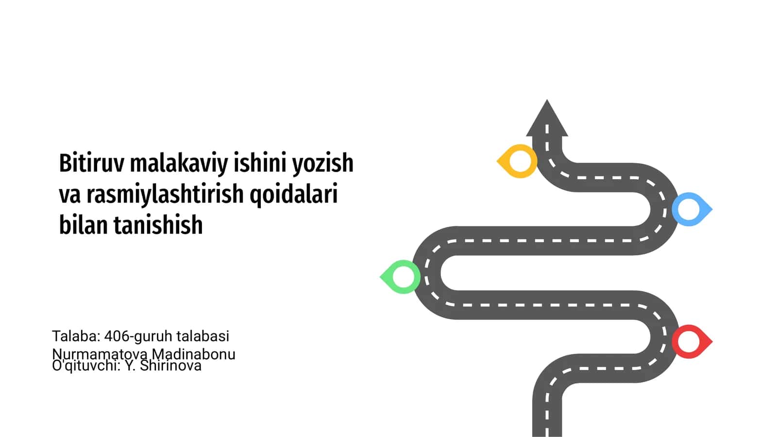 Bitiruv malakaviy ishini yozish va rasmiylashtirish qoidalari bilan tanishish