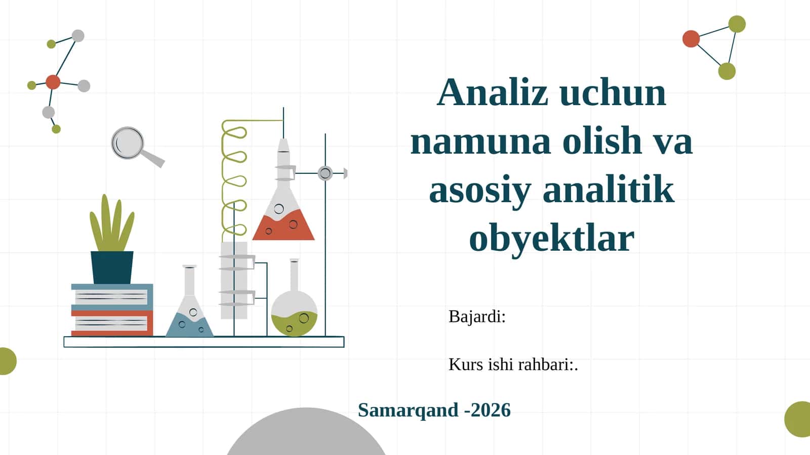 Namuna olash va asosiy analitik obyektlar