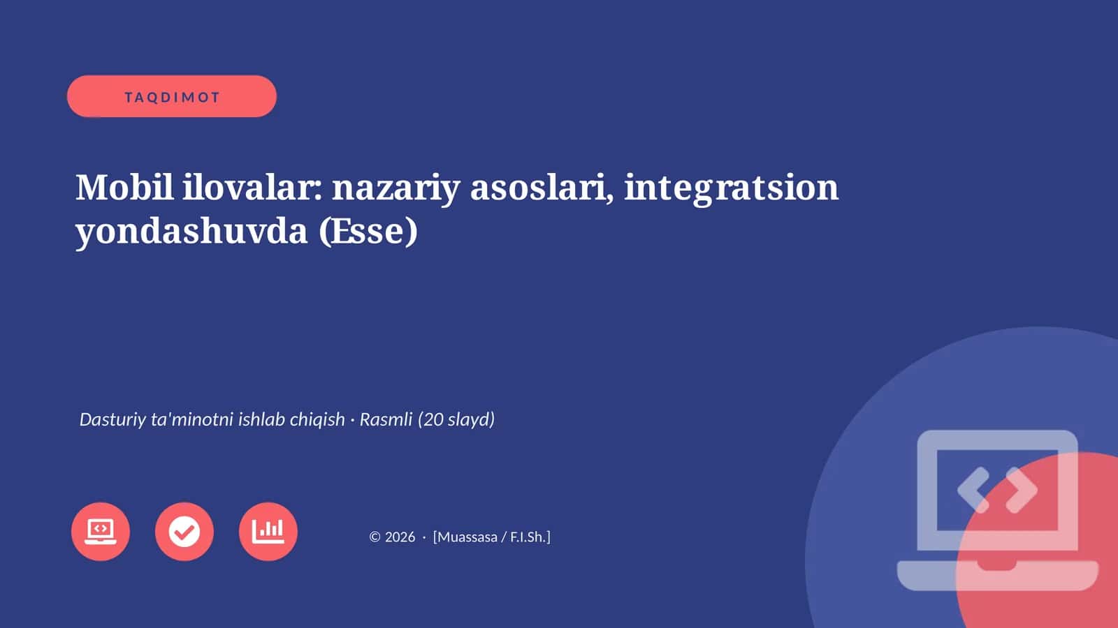 Mobil ilovalar: nazariy asoslari, integratsion yondashuvda (Esse)