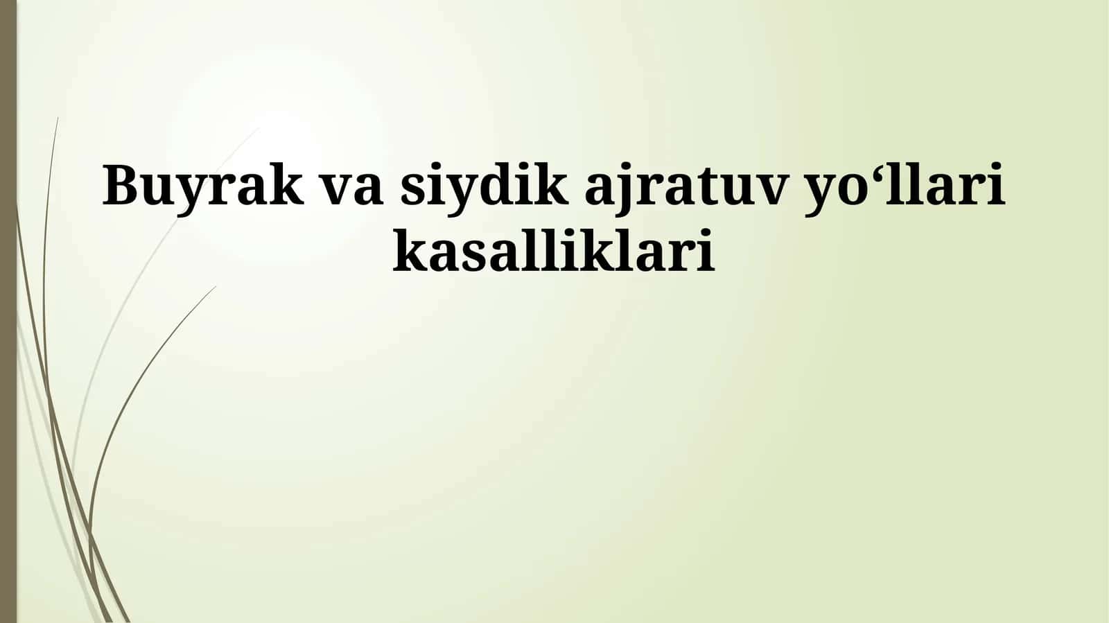 Buyrak va siydik ajratuv yoʻllari kasalliklari
