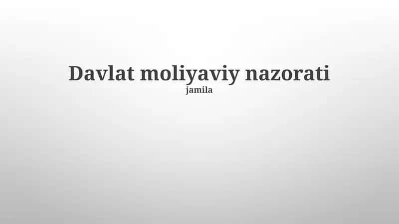 Davlat Moliya Nazorati