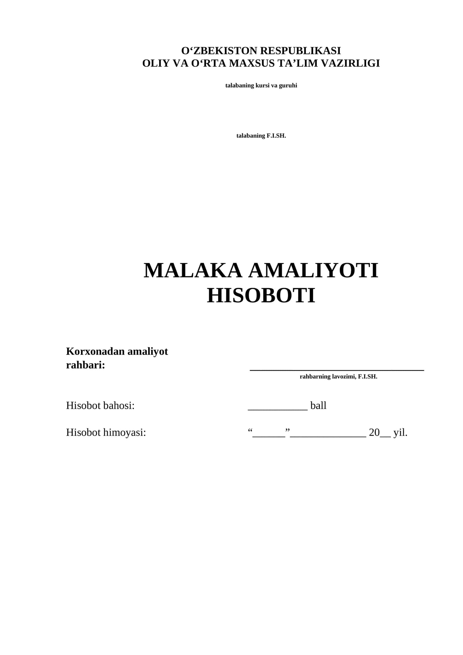 Korxonadan MALAKAviy AMALIYOTI, Buxgalteriya hisobining registrlari va shakllari bilan tanishish