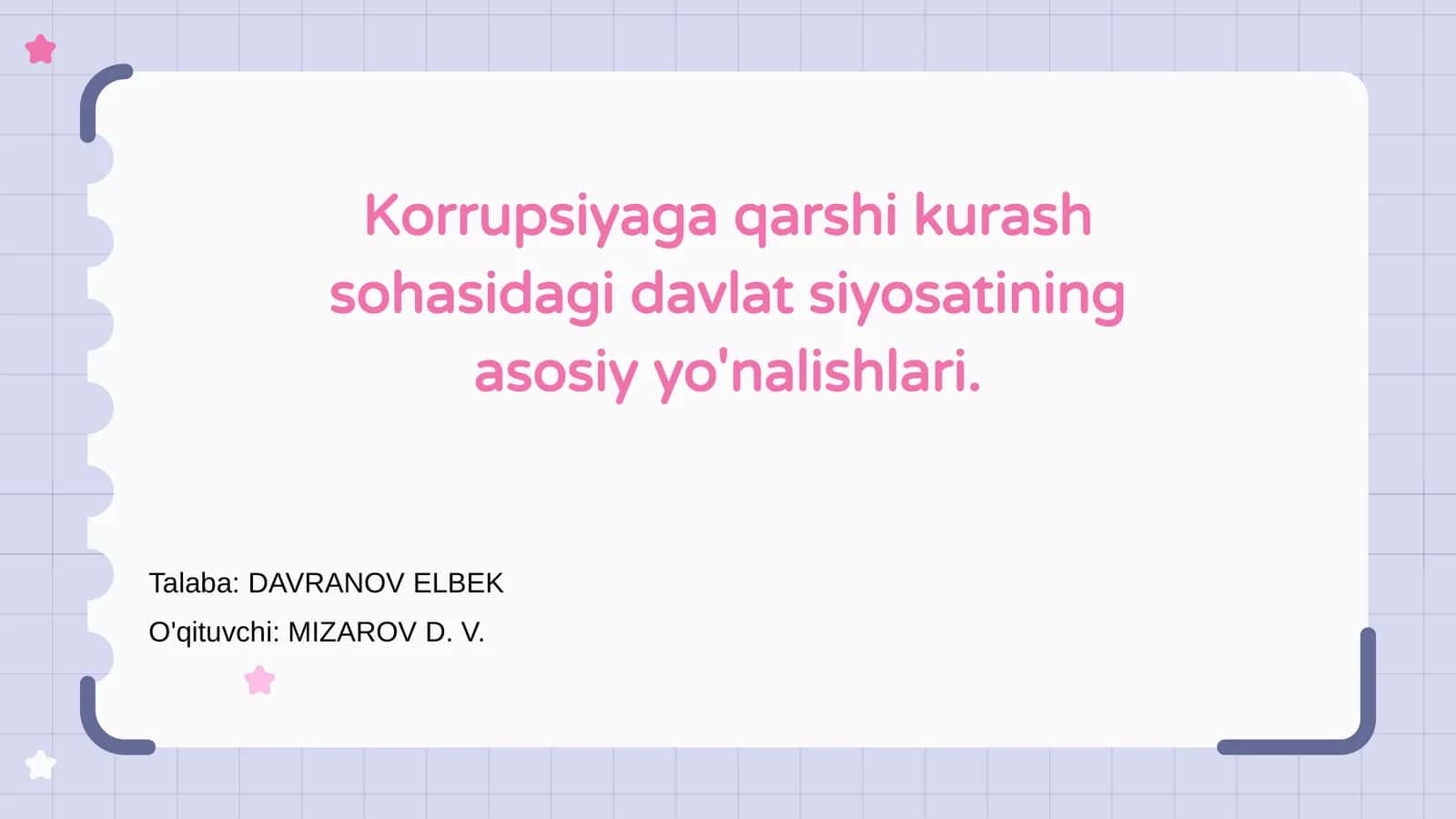 Korrupsiyaga qarshi kurash sohasidagi davlat siyosatining asosiy yo'nalishlari