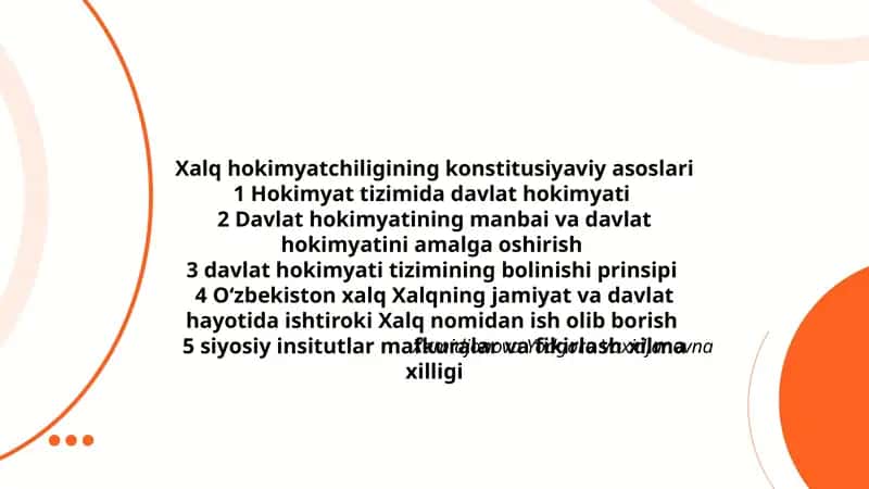 Xalq hokimyatchiligining konstitusiyaviy asoslari