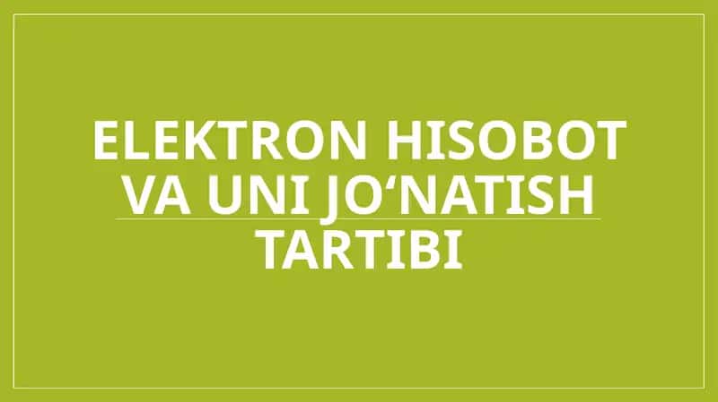 Elektron hisobot va uni jo‘natish tartibi