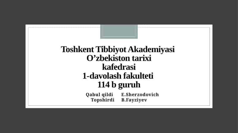 O‘zbekistontarixikafedrasi