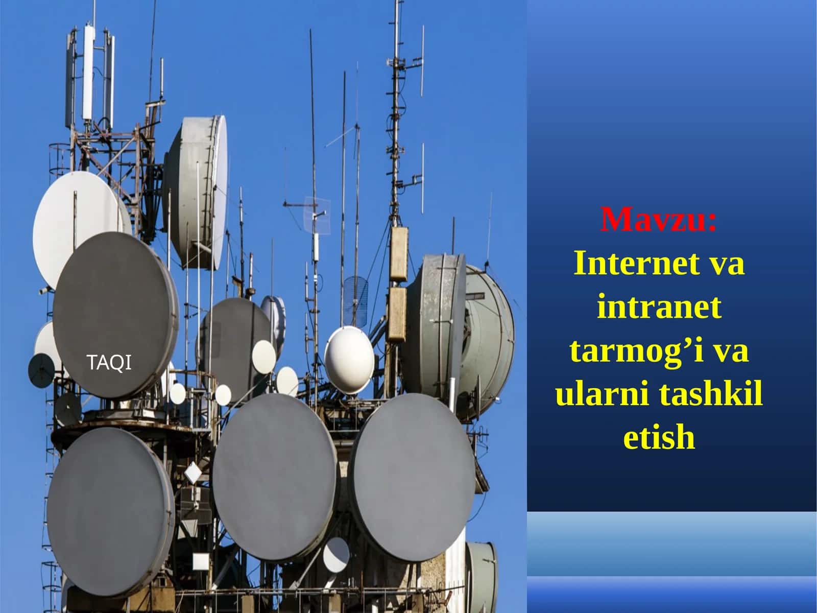 Internet va Intranet tarmoqi va ularni tashkiliy tushuncha-masalalar