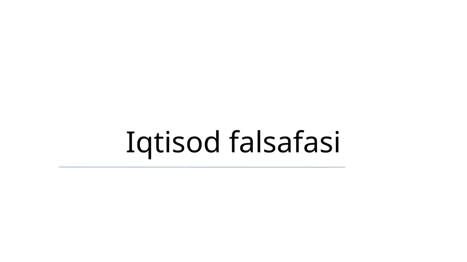 Iqtisod falsafasi