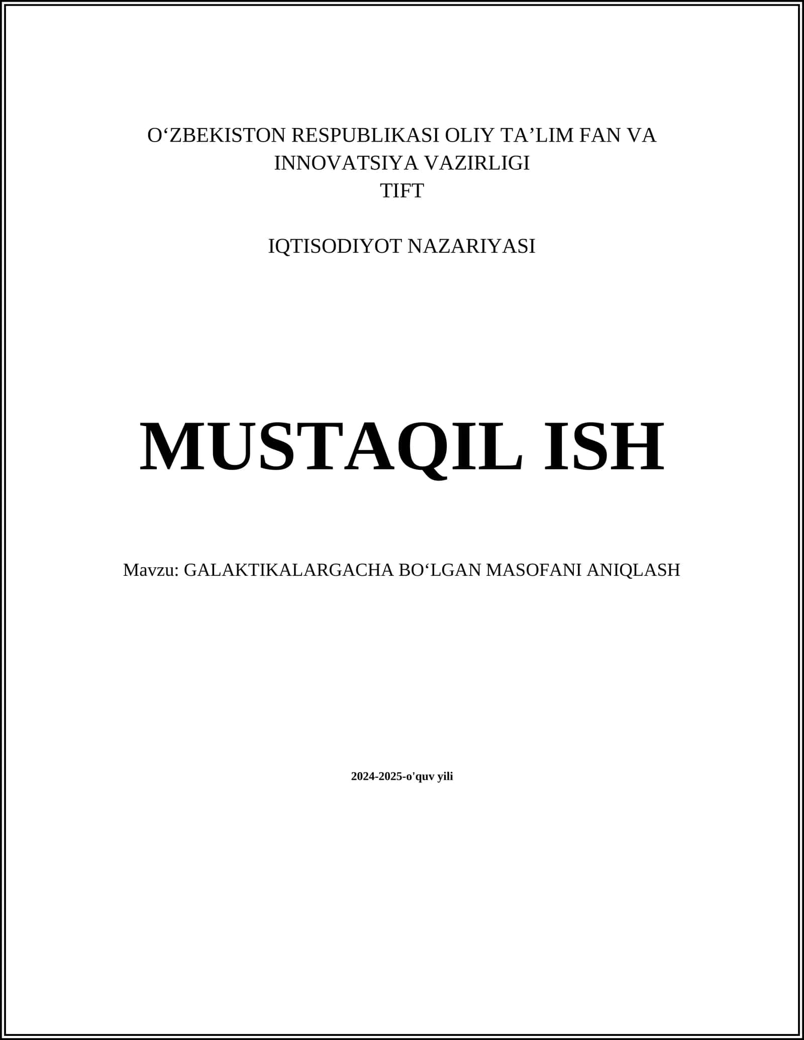 GALAKTIKALARGACHA BOʻLGAN MASOFANI ANIQLASH
