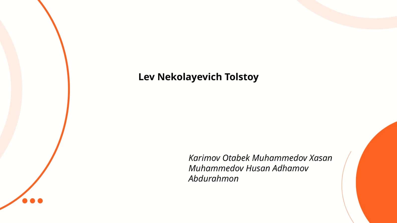 Биография Льва Николаевича Толстого