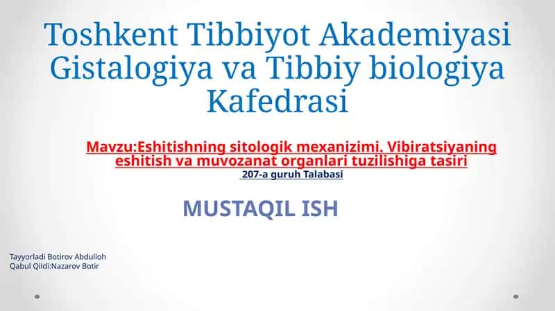Eshitishning sitologik mexanizimi