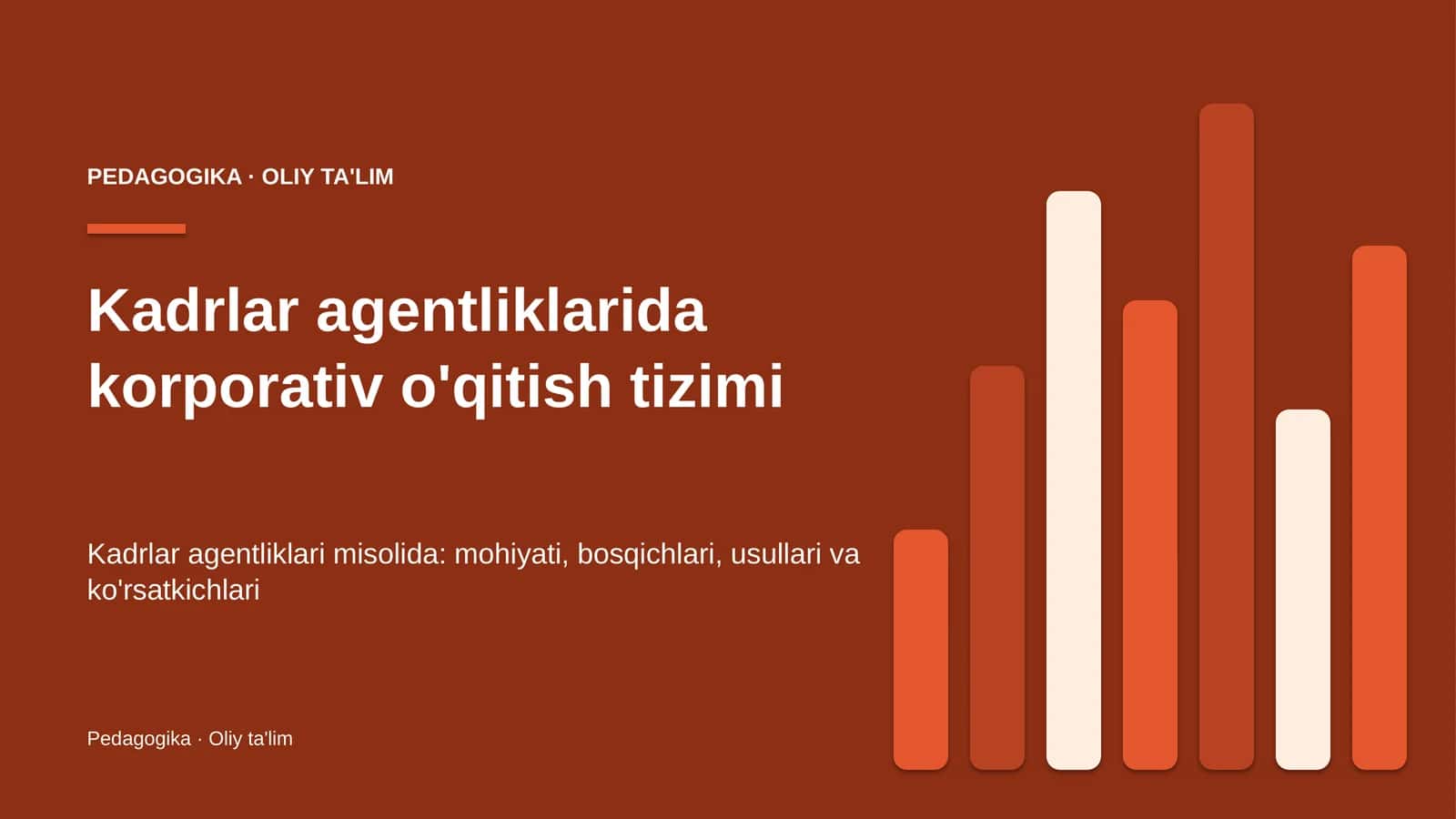 Kadrlar agentliklarida korporativ o'qitish tizimi