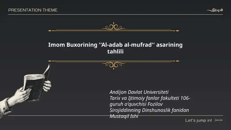 Imom Buxorining ''Al-adab al-mufrad'' asarining tahlili