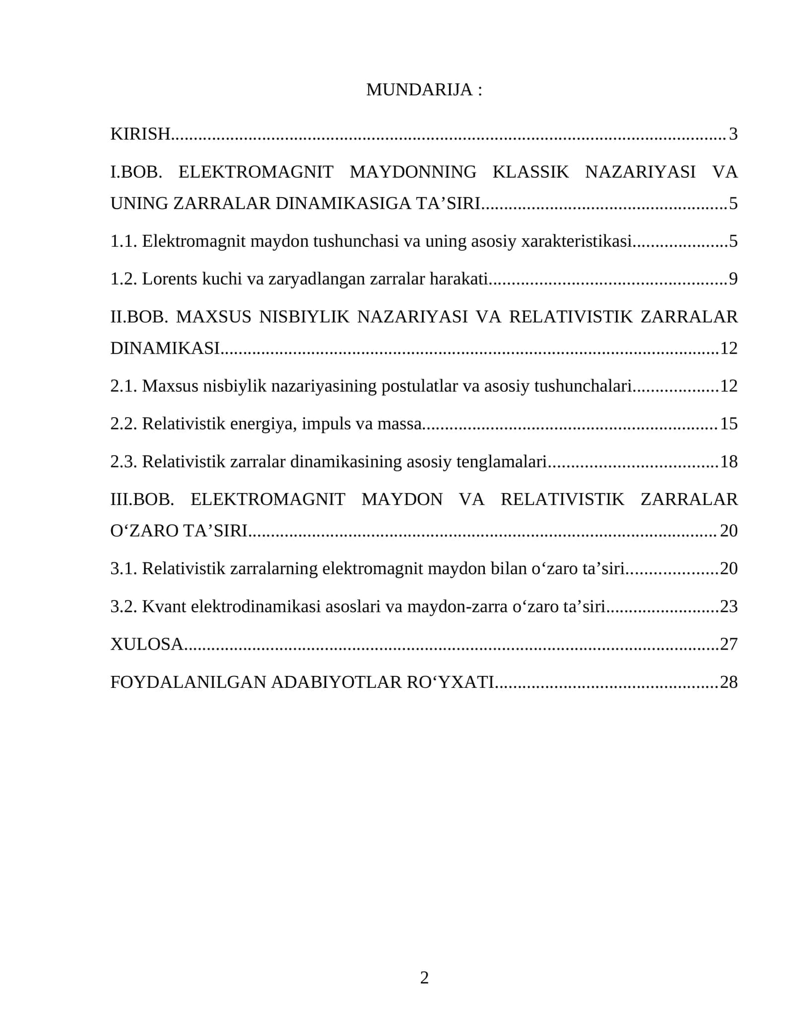 Elektromagnit maydon va relativistik zarralar dinamikasi.docx