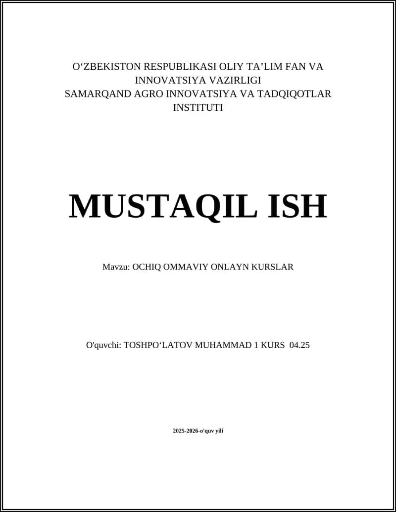 Ochiq ommaviy onlayn kurslar
