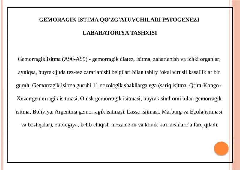 Gemorragikisitma QO'ZG'ATUVCHILARIPATOGENEZI