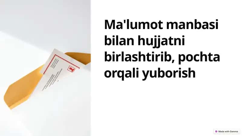 Ma'lumot manbasi bilan hujjatlarni birlashtirish afzalliklari