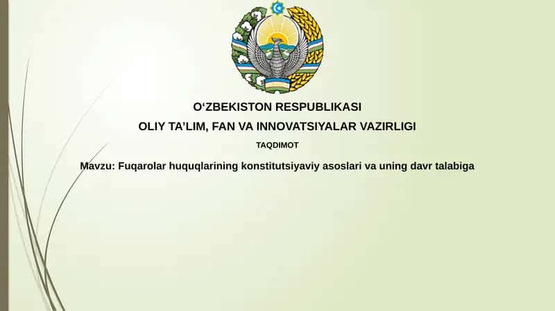 Qashshoqlik huquqlarining konstitutsiyaviy asoslari
