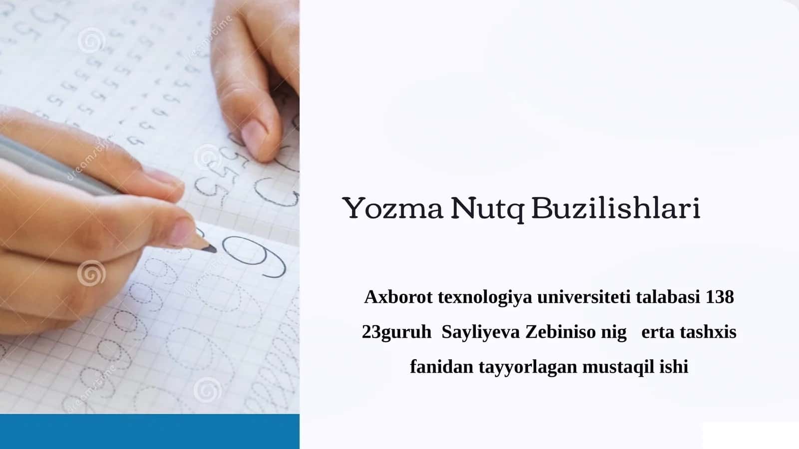 Yozma Nutq Buzilishlari