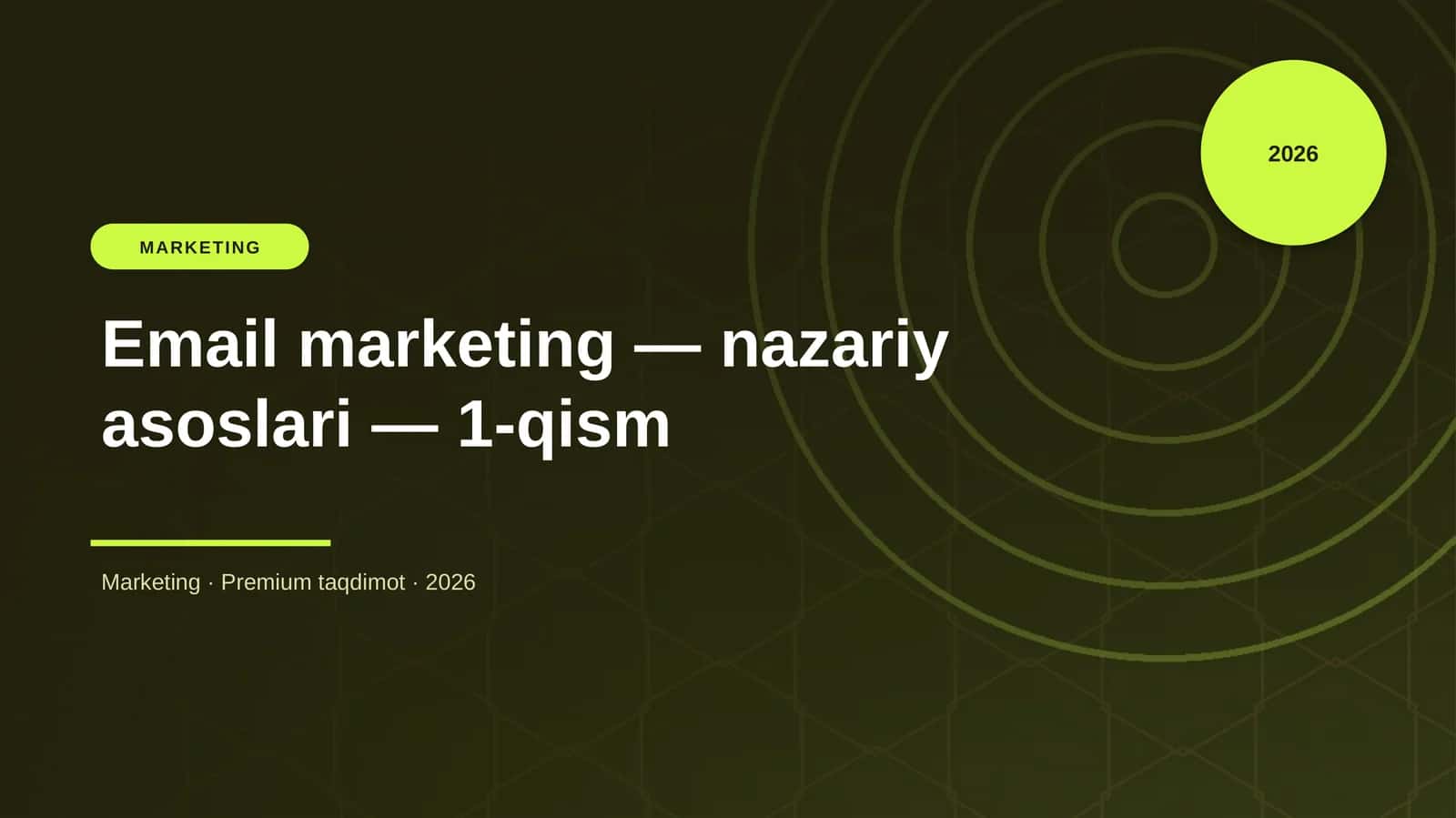 Email marketing — nazariy asoslari — 1-qism