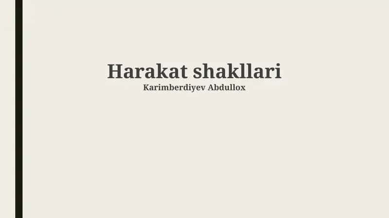 Harakat shakllari