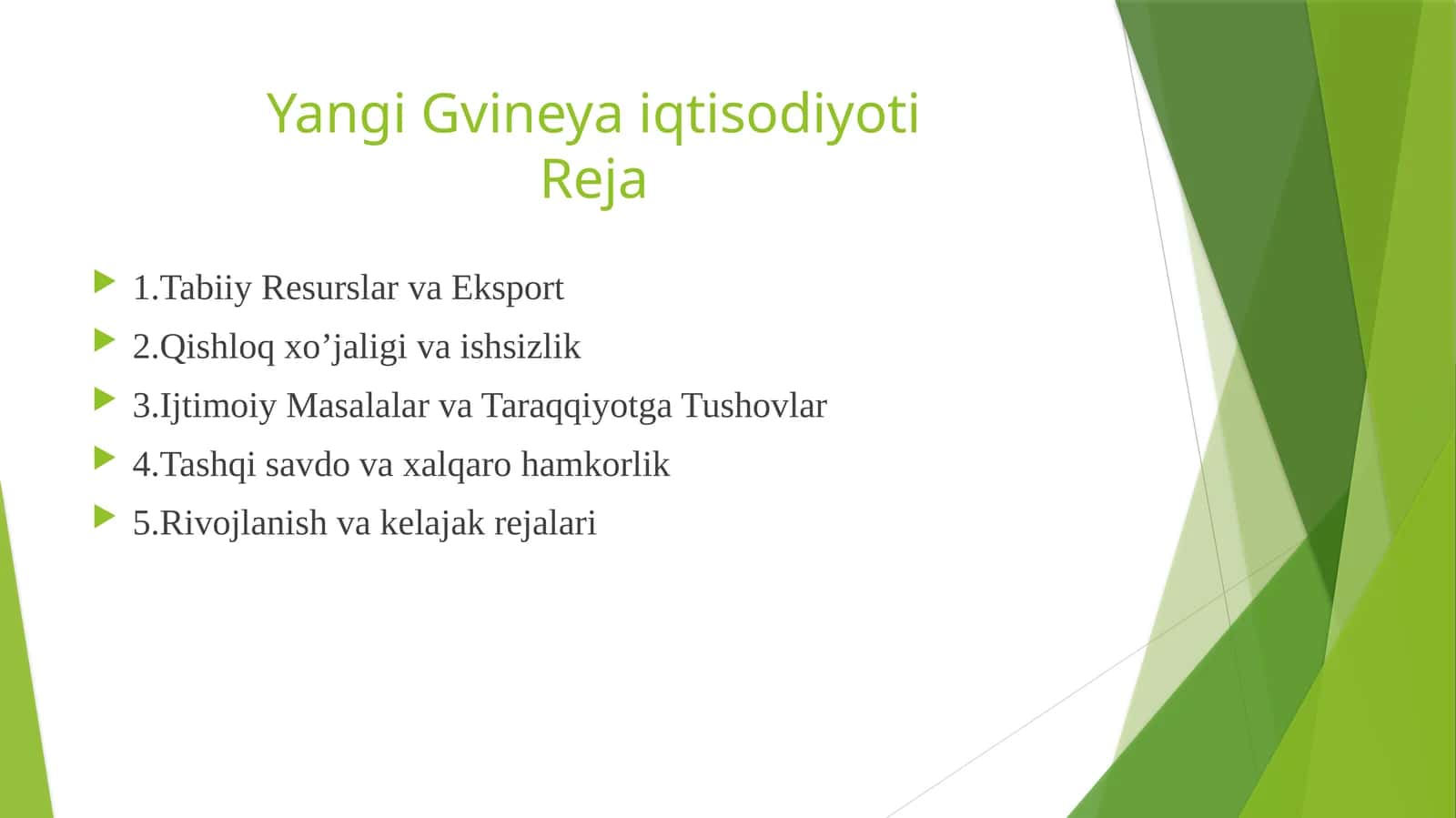 Yangi Gvineya iqtisodiyoti