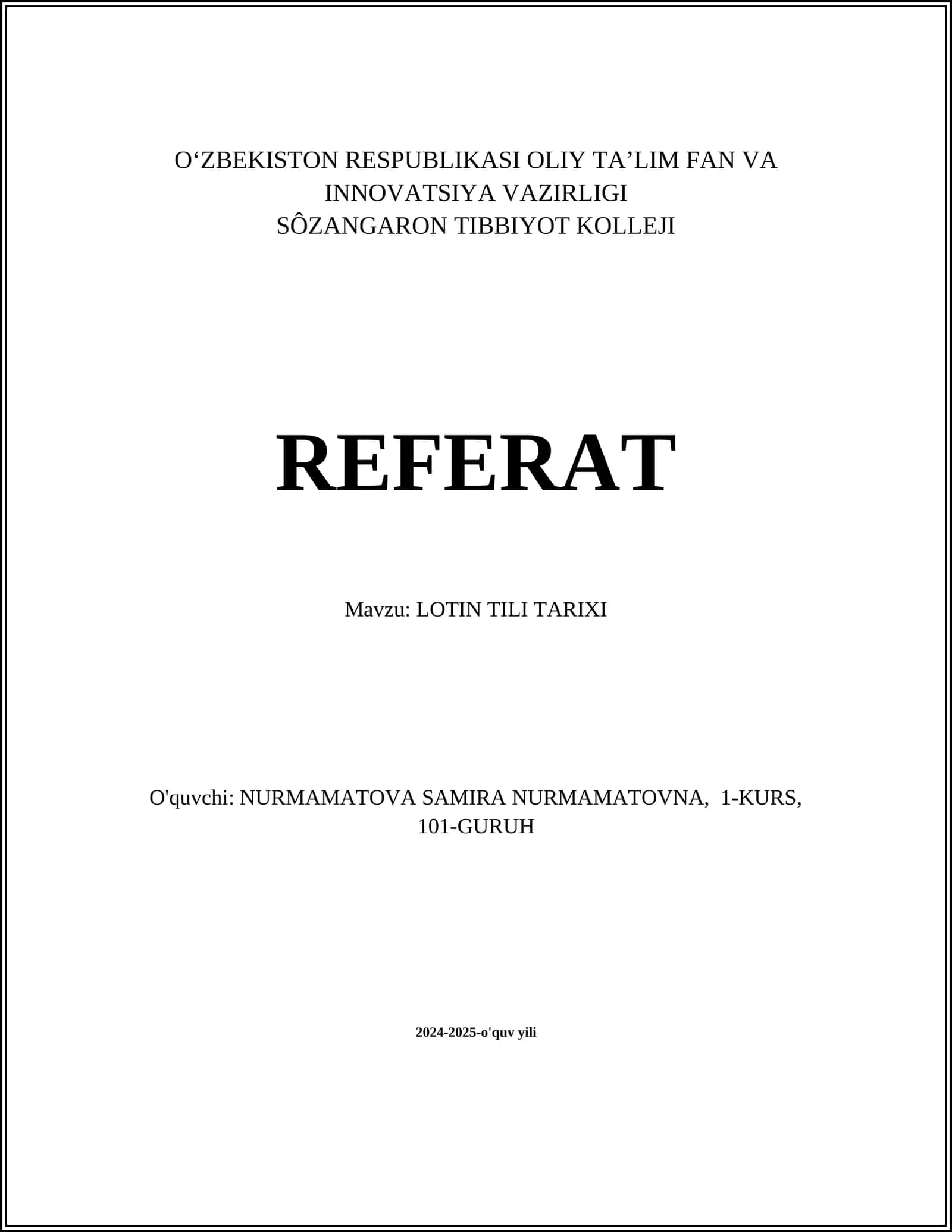 LOTIN TILI TARIXI