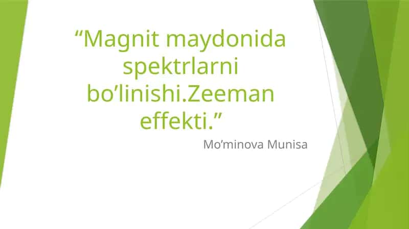 Zeeman effekti