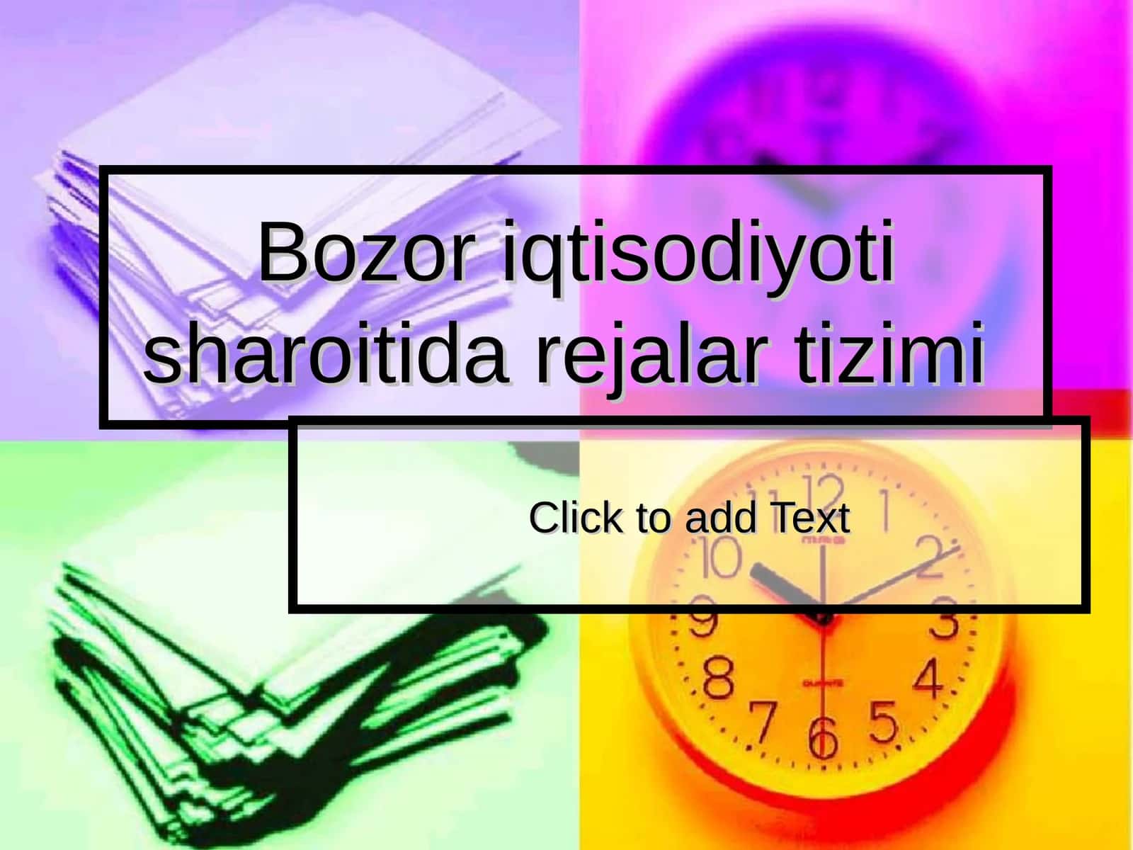 Bozor iqtisodiyoti sharoitida rejalar tizimi