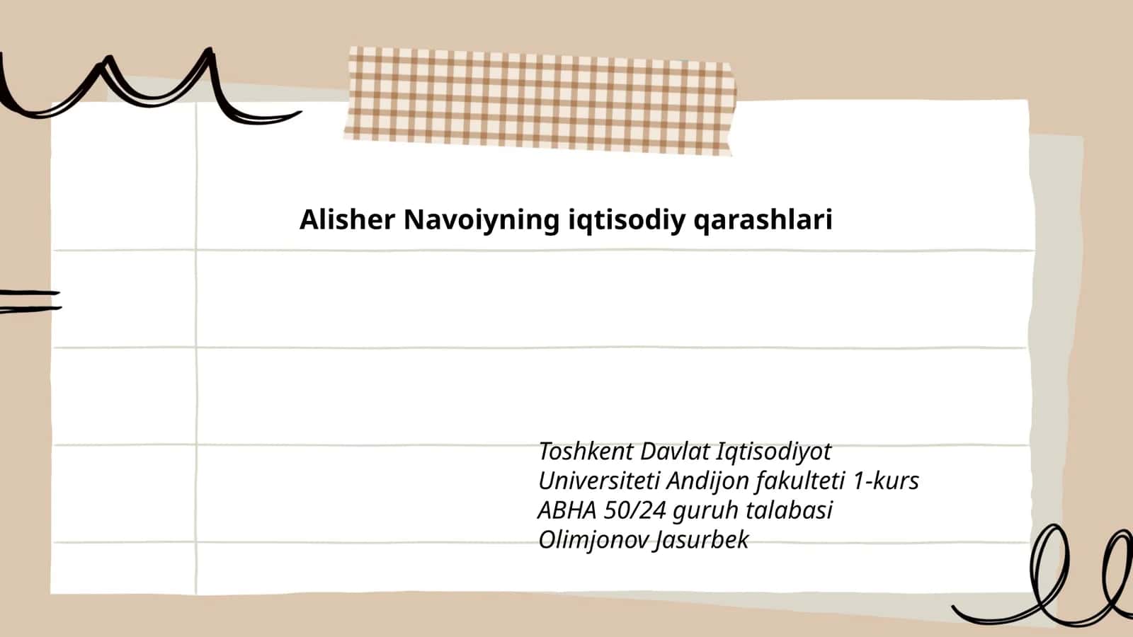 Alisher Navoiyning iqtisodiy qarashlari