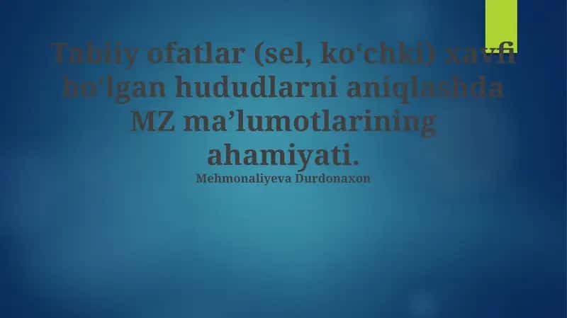 Masofadan zondlash ma'lumotlari