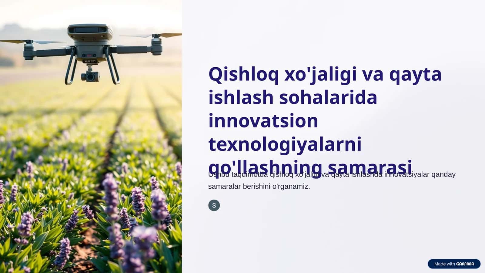 Qishloq xo'jaligi va qayta ishlash sohalarida innovatsion texnologiyalarni qo'llashning samarasi