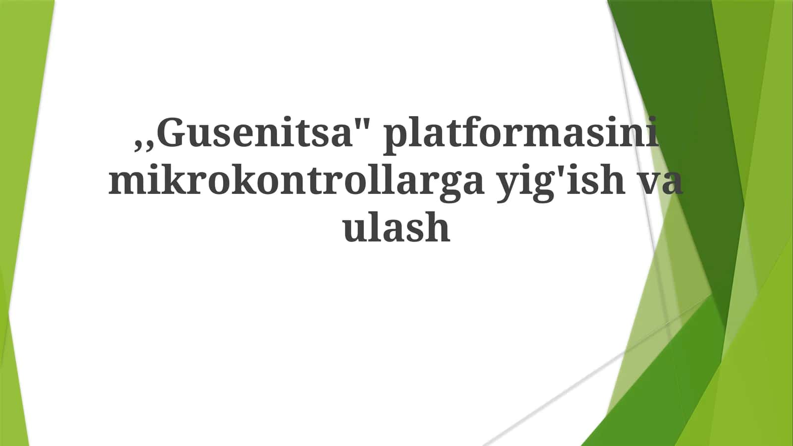 Gusenitsa Platformasi Umumiy Ko'rinishi