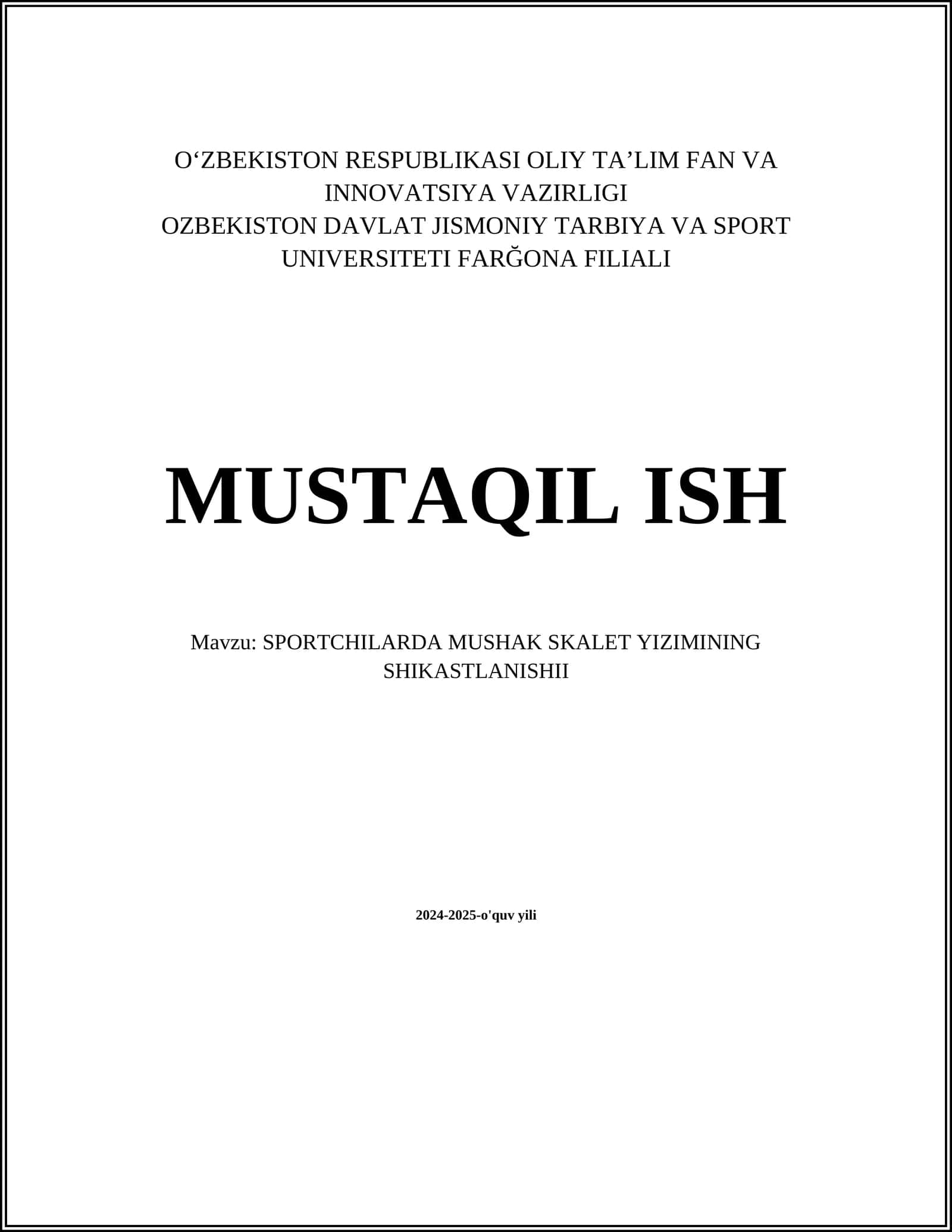SPORTCHILARDA MUSHAK SKALET YIZIMINING SHIKASTLANISHII