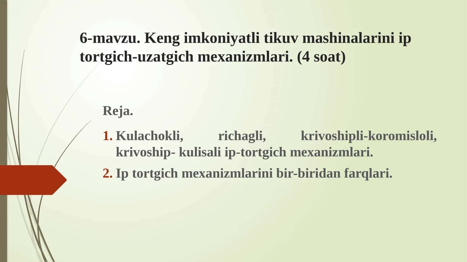 Kengimkoniyatli tikuvmashinalarini iptortgich-uzatgich mexanizmlari
