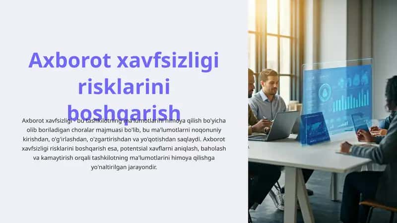 Axborot xavfsizligi risklarini boshqarish