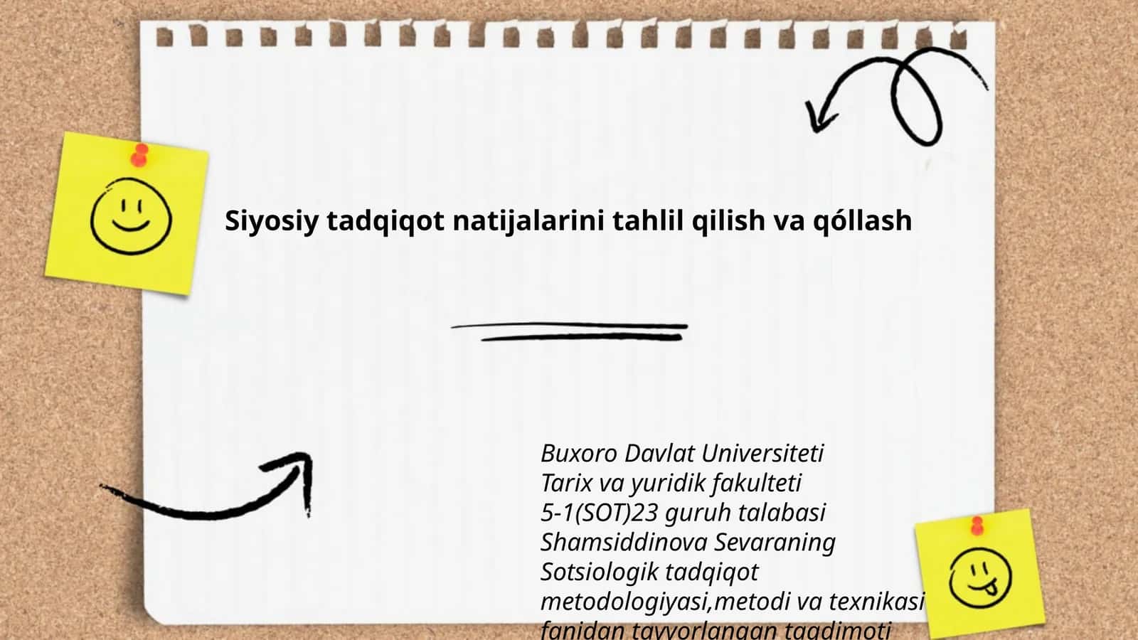 Siyosiy tadqiqot natijalarini tahlil qilish va qóllash