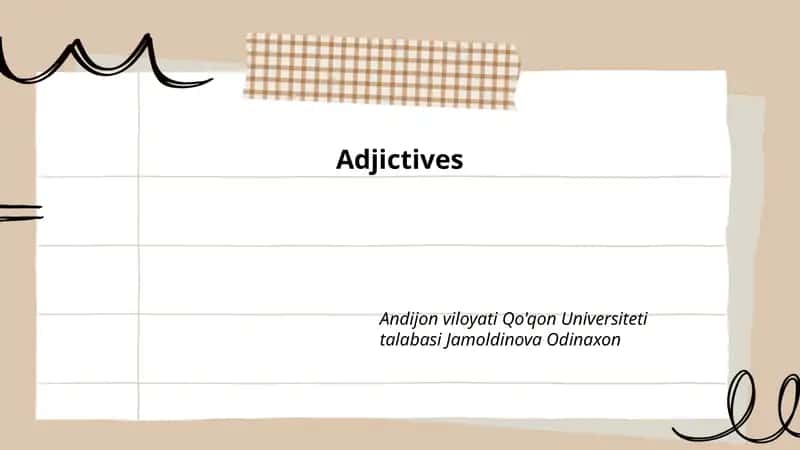 Adjictives