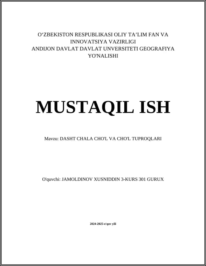 Cho'l Tuproqlari
