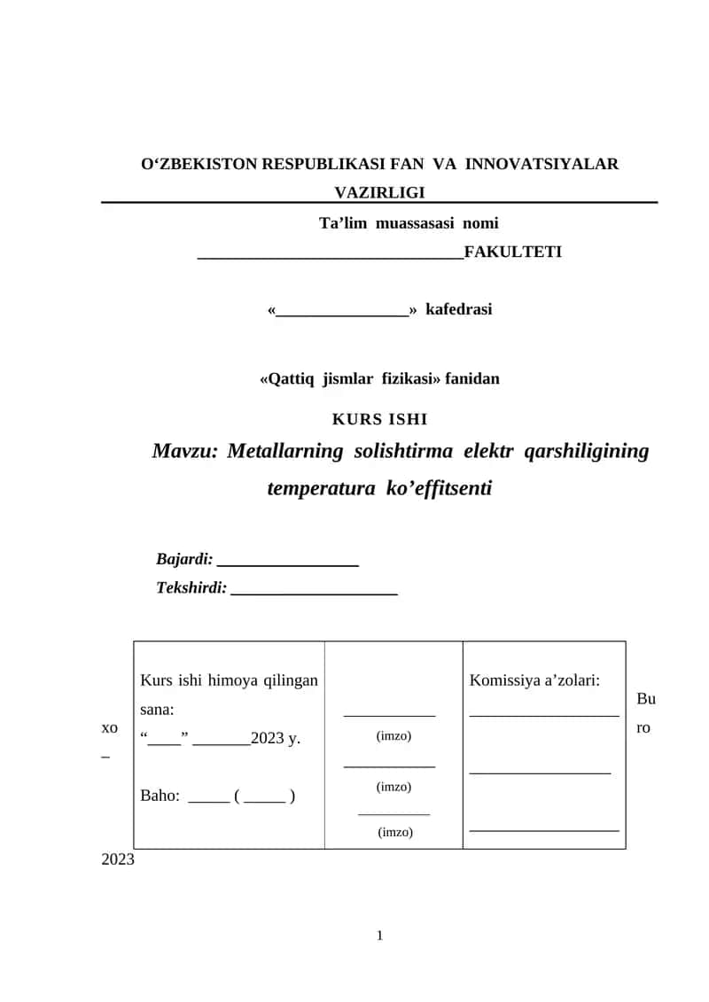 kurs ishi