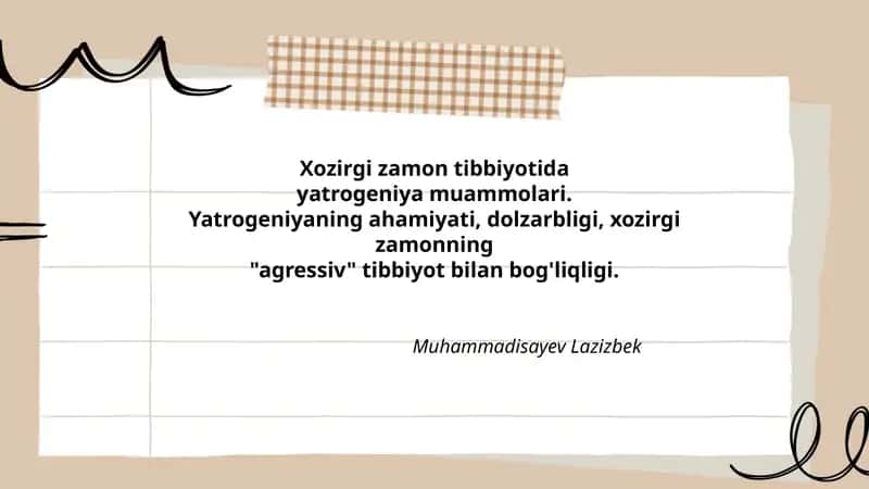 Yatrogeniya Muammolari