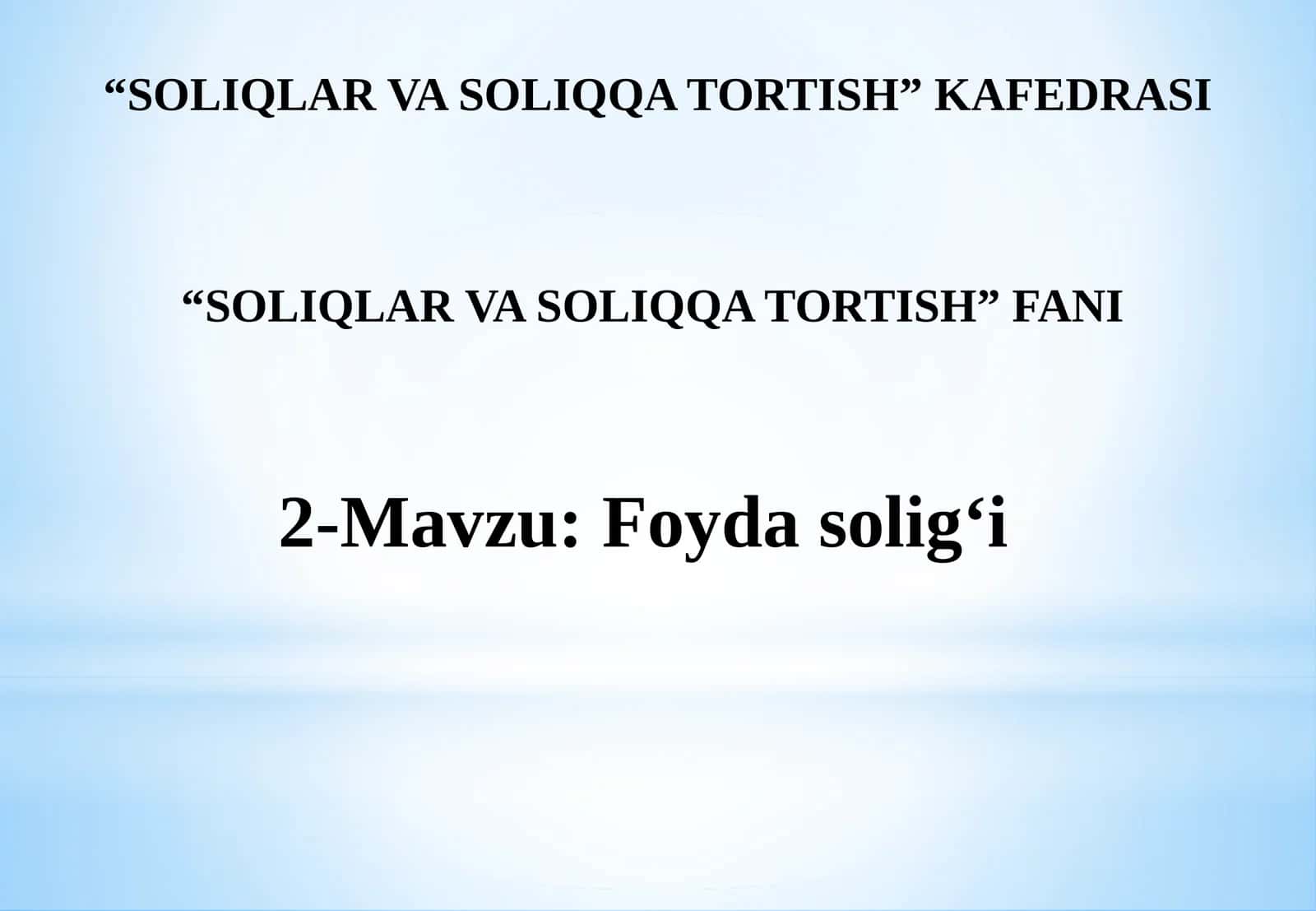Foyda solig’i