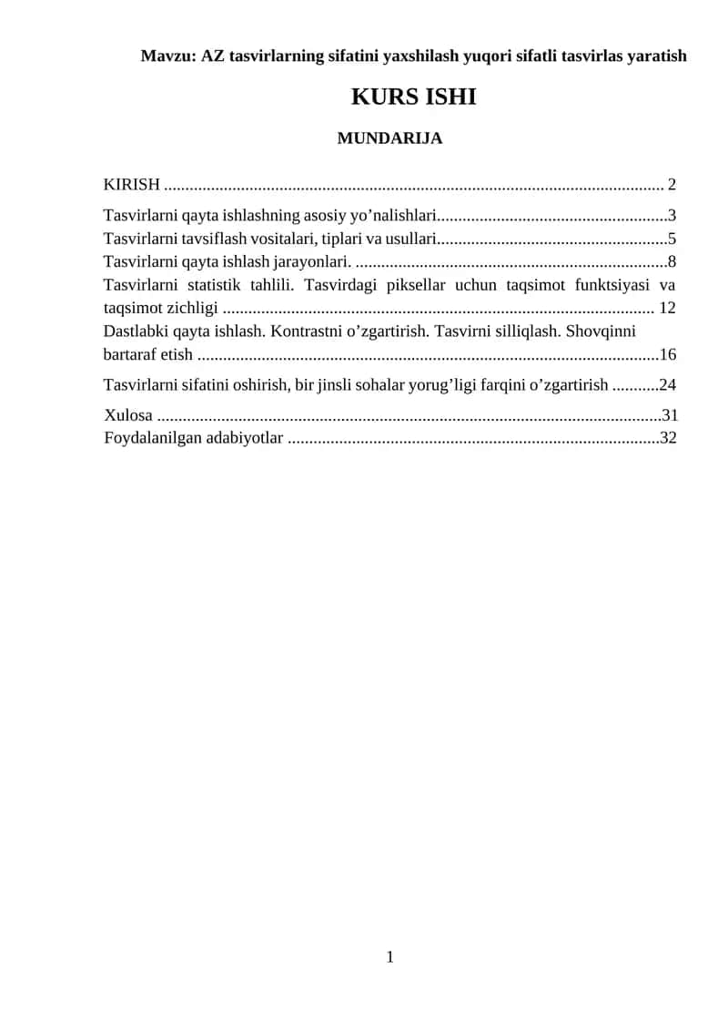 Tasvirlarning sifatini yaxshilash