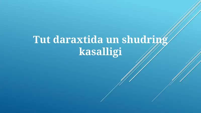 Tutdaraxti un-shudring kasalligi