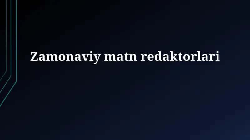 Zamonaviy matn muharrirlari